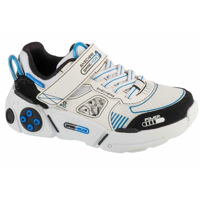Skechers Baskets garçon - SKECHERS - Gametronix 2.0 402270L-WBKB - Blanc - Fermeture scratch - Tige textile