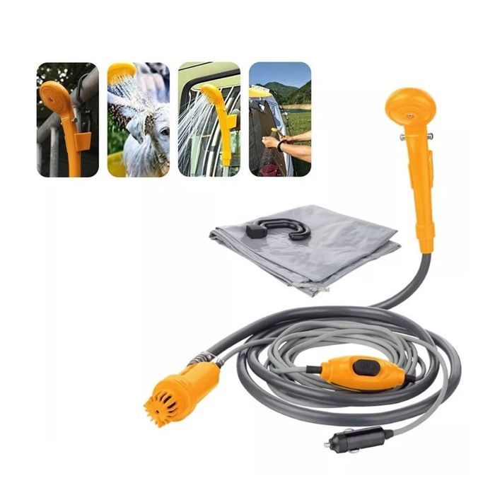 Kit Douche Portable Mobile Pompe à Eau 12V Douchette Camping et Randonée Caravane Bateau