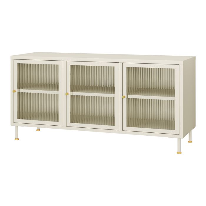 Meuble TV Lindau 120 x 40 x 59 cm blanc crème