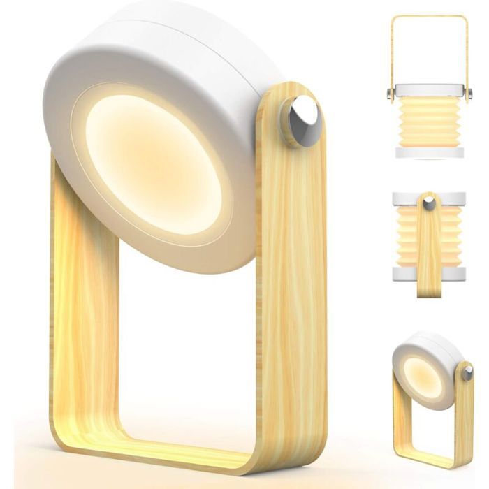 Lampe de chevet - PZCC - Touch LED - Sans fil - Rechargeable 1200 mAh - 3 niveaux (blanc chaud)