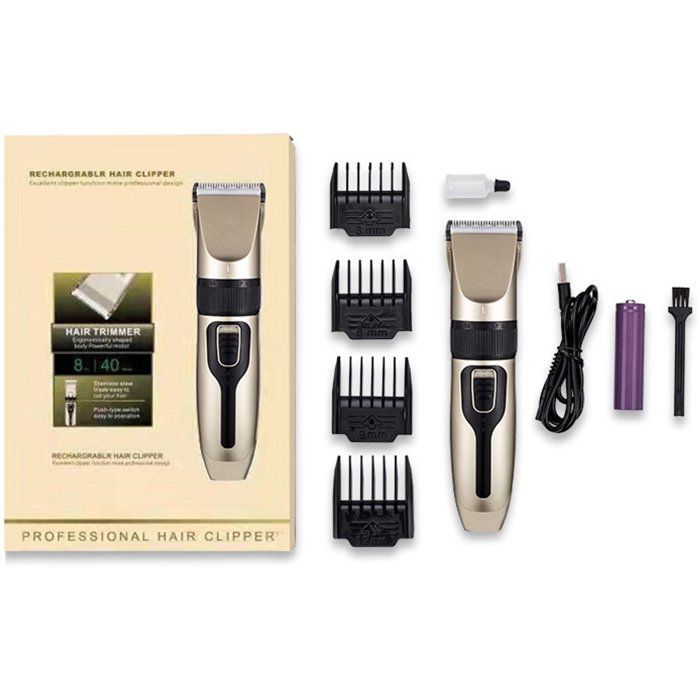 Tondeuse pour chien sans fil et rechargeable kit de toilettage professionnel avec 4 peignes de fixation.