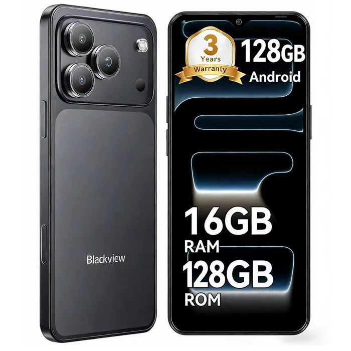 Téléphone Portable Blackview Wave 7CAndroid 16 Smartphones Pas Cher16Go(4+12)+128Go6.5632MP+13MP5000mAh4G Dual SIMFace ID