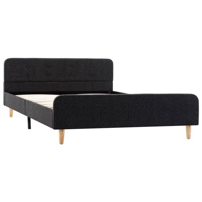 BURKE* Lit simple 120x200 cm Structure de lit classique Gris foncé Jute 120 x 200 cm - LL1596