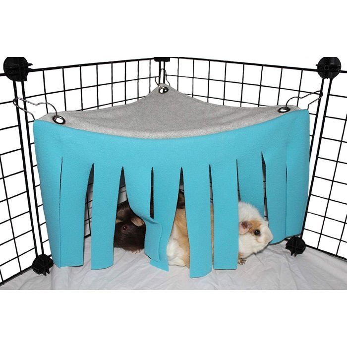Hamac-tente pour petits animaux abri accessoires de cage nid et lit pour cochon dInde chinchilla hérisson (bleu)