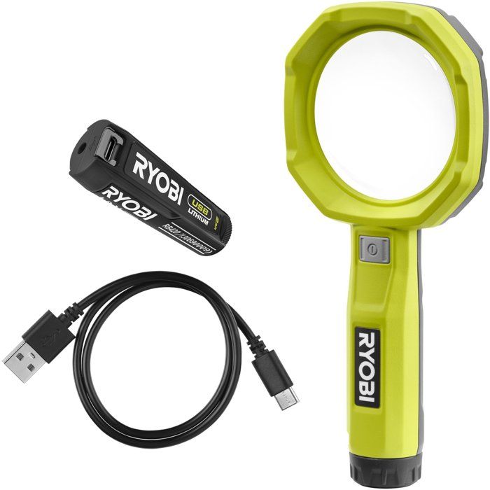 RYOBI Loupe éclairée 4V USB Lithium x3 LED batterie 2Ah + chargeur RML4