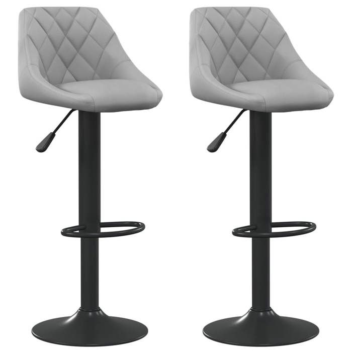 “Winter SaleTOP Tabouret/Chaise de bar Gris - Tabourets de bar lot de 2 gris clair velours PRO25084 “Winter SaleTOP Tabouret/Chaise de bar Gris - Tabourets de bar lot de 2 gris clair velours PRO25084