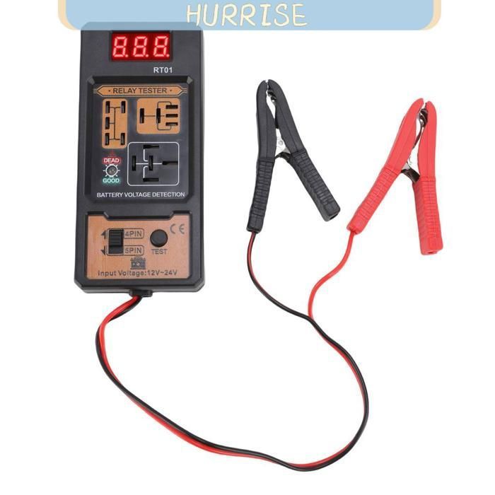 Testeur De Relais Automobile 12V - Pour Diagnostiquer Les Relais Défectueux - Avec Pinces Et Indicateur LED