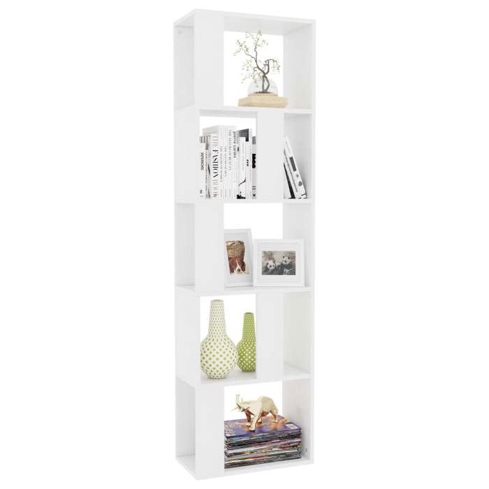 (SOLDE Printemps)Meuble de rangement - Blanc Bibliothèque - CLARENCE - Pour salon -/Séparateur de pièce Blanc Bois d’ingénierie - 13