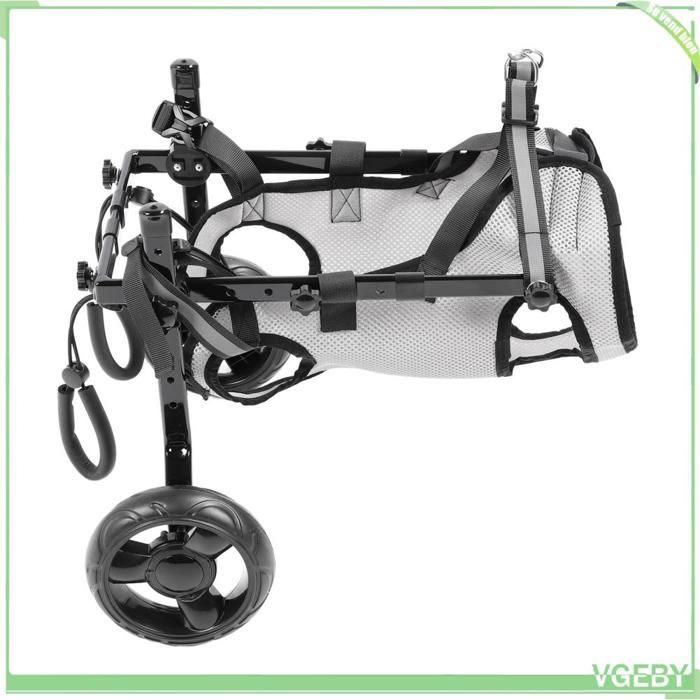 Fauteuil roulant pour chien (pattes arrière) - FAFEICY - SDog - Hauteur réglable - Léger 07 kg - Alliage et maille gris