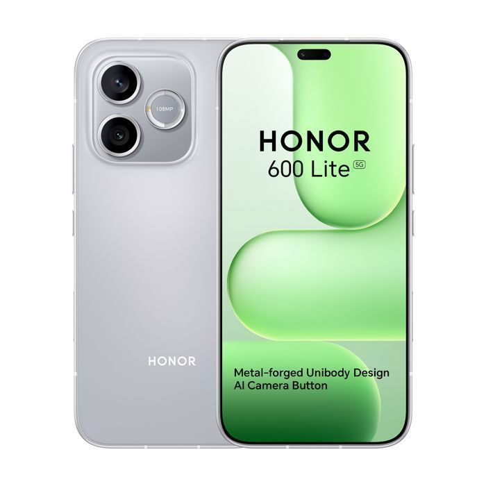 Smartphone 5G HONOR 600 Lite 8Go RAM Bouton de lappareil photo IA et 108 MP 6520 mAh EU version - vue 3
