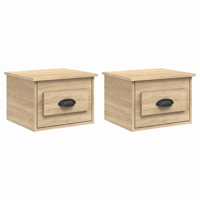 En solde Tables de chevet murales (2 pcs) - UU - Petit armoires de chevet - chêne sonoma 41 5x36x28 cm L574