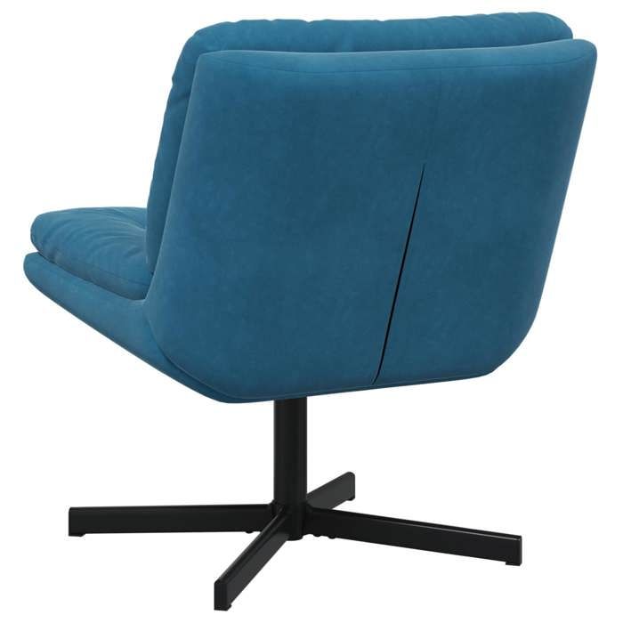 Chaise simple - Bleu - Fauteuil relaxant pivotant - 1 PC - Bleu 63x75x76 cm Velours F8484
