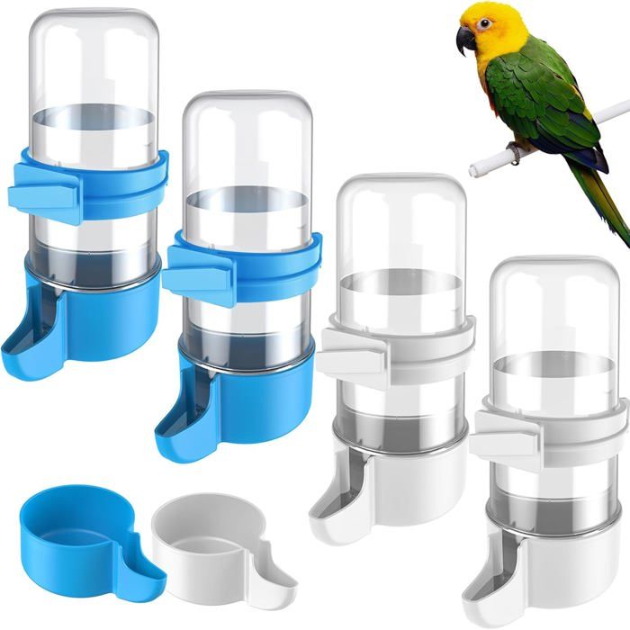 4 Distributeur deau automatique plastique 240 ml pour perroquet perruche hamster .