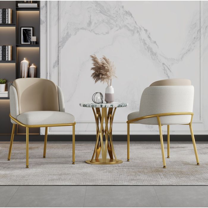 Lot de 2 chaises de salle à manger EVRYAE 55 x 55 x 85 cm dossier ergonomique pieds réglables beige
