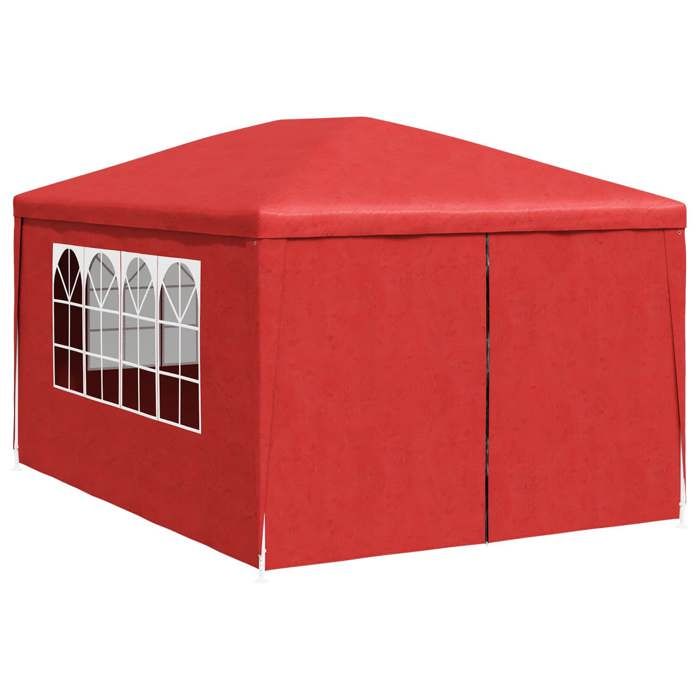 Stable&Durable - Rouge - Anti UV Tente de fête 400x300x255 cm Rouge PE et acier - BARNUM Tonnelle étanche HS289950154