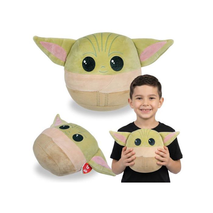 TY Star Wars Baby Yoda GROGU Douillet coussin décoratif SQUISHY BEANIES coussin décoratif pour la chambre - mascotte ronde 22cm