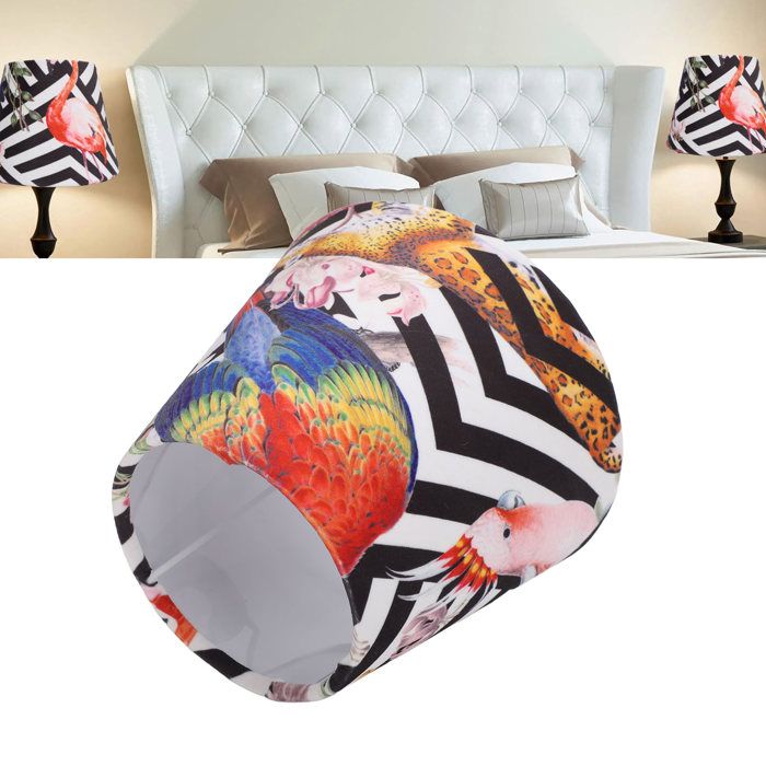 Abat-jour cône velours – Nosheir – E27/E14 flamant rose – design moderne chambre 11x17cm