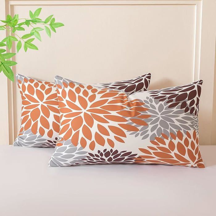 Lot de 2 Housses de Coussin Canapé Terracotta 30x50 Rouille Housse Coussin Velours Décoratif Moderne 50 x 30 cm (Lot de 2)