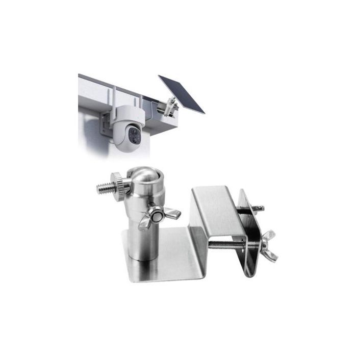 Support Caméra Inox Réglable 90-180° Sans Perçage Vis 1/4 Extérieur