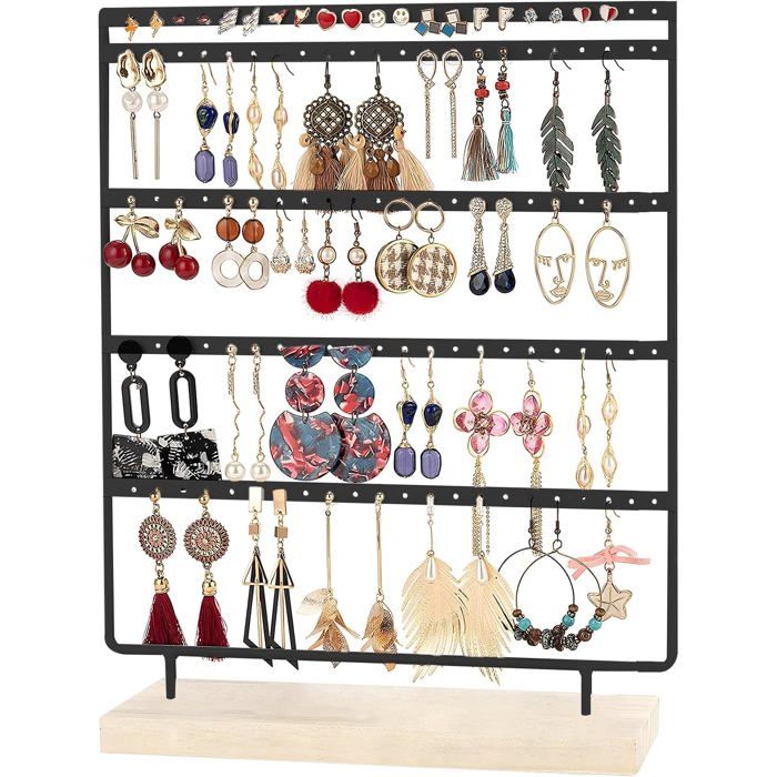 Porte-Boucles DOreilles 110 Emplacements–Presentoir Bijoux(36X25Cm)–Support En Bois Et Métal Peint– 5 Porte Bijoux Pour Bij[PP62]