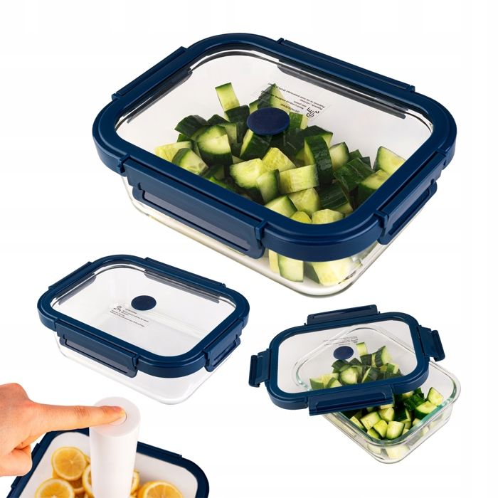 Récipient sous vide rectangulaire en verre - capacité 1040 ml