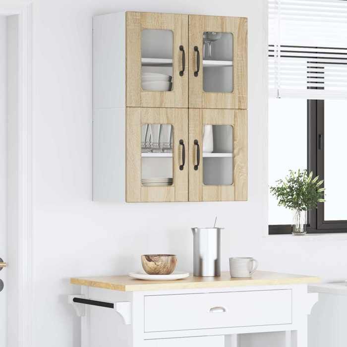 Meuble Rangement - HAOSHOP - Armoire de cuisine 2 pcs Chêne Sonoma 60 x 31 x 40 cm&01_41596