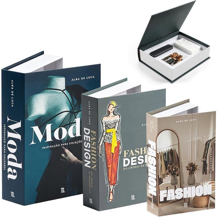 Lot de 3 livres décoratifs pour la décoration de la maison boîte de rangement magnétique ouverture magnétique livres décoratifs