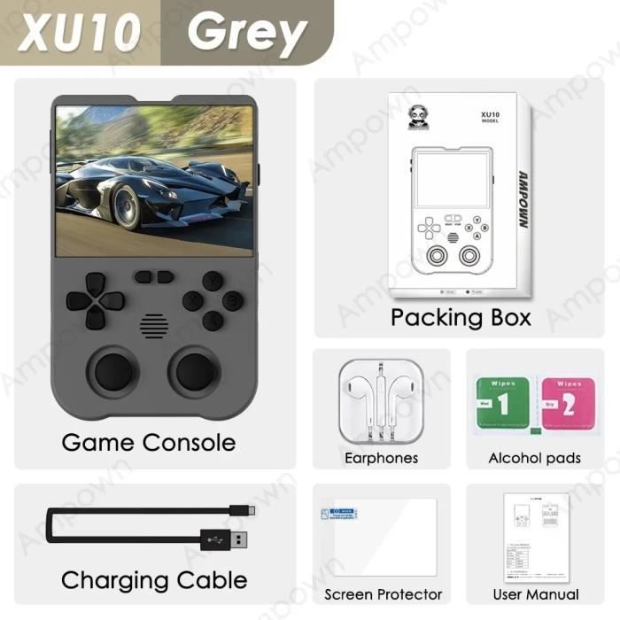 80G - Rouge - Console de jeu vidéo rétro portable, JELOS Syestem, Wi-Fi