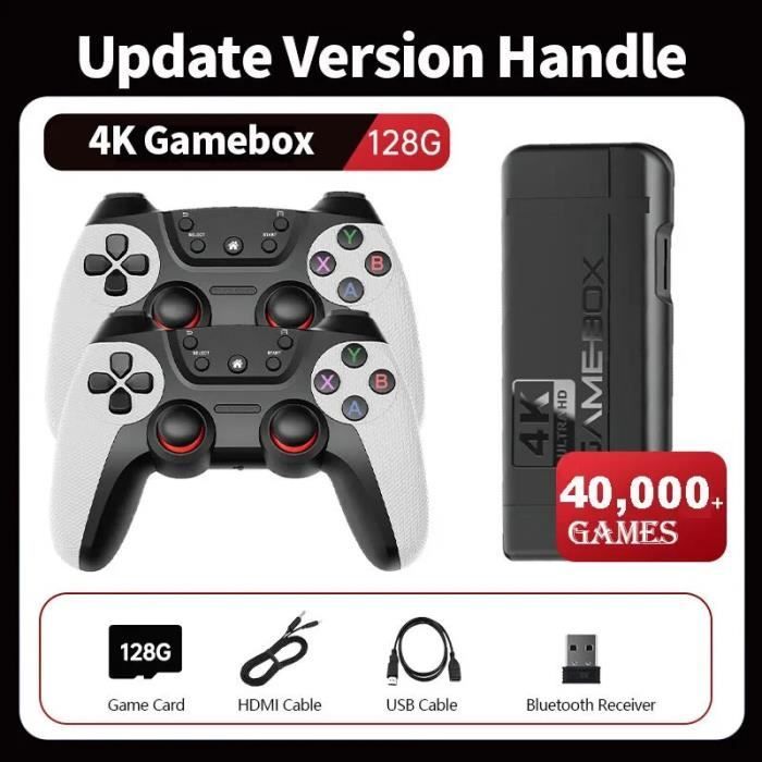 128g40000 jeux Console de jeu rétro sans fil, anciers de jeu HD 4K