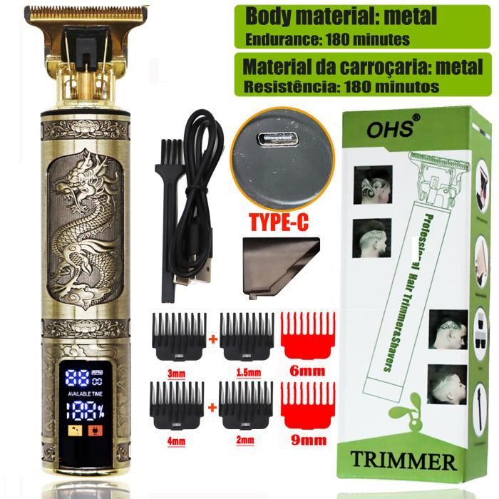 Tondeuse Vintage Pro Pour Hommes – Rasoir Barbe & Cheveux T9 Dragon, Look Rétro