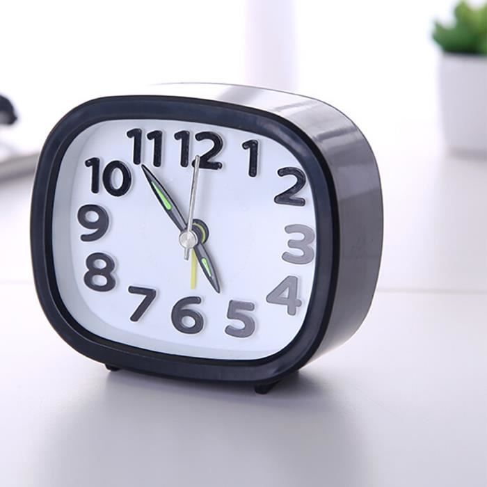 Mini Réveil De Voyage à Quartz Avec LED - Alarme Et Snooze - Fonctionne Sur Pile AA - Bleu/Rouge