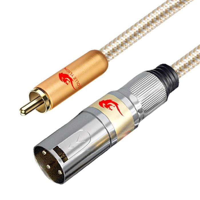 RCA MâleXLR Mâle 1m Câble Audio Hifi Xlr Vers Rca Mâle À 3