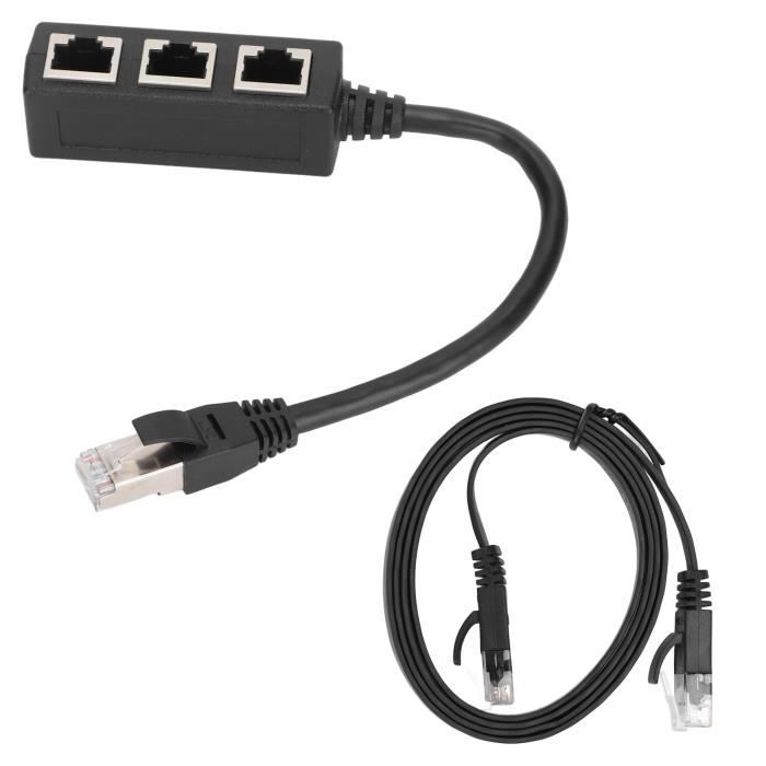 Câble Adaptateur Ethernet RJ45 1 à 2 Ports - Répartiteur Réseau Bureau Et Domicile