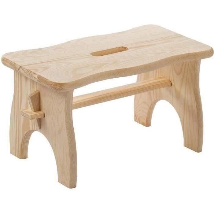 Marchepied en pin massif ASTIGARRAGA KIT LINE - Bois brut - 38,5 x 19 x 21  cm - Epaisseur 18 mm - Cdiscount Maison