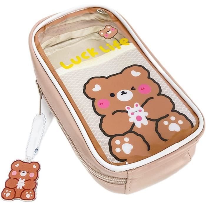 1 Pièce Kawaii Étui École 2 En 1 En Silicone Souple 18.5 * 6