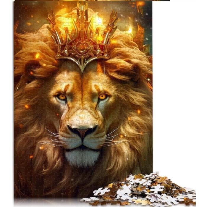 Puzzles pour Adultes Puzzle 1000 pièces Le Roi Lion d'or Puzzle en