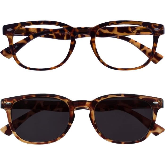 OPULIZE Met Pack 4 Lunettes De Lecture Avec Lecteur Soleil Grand Rond