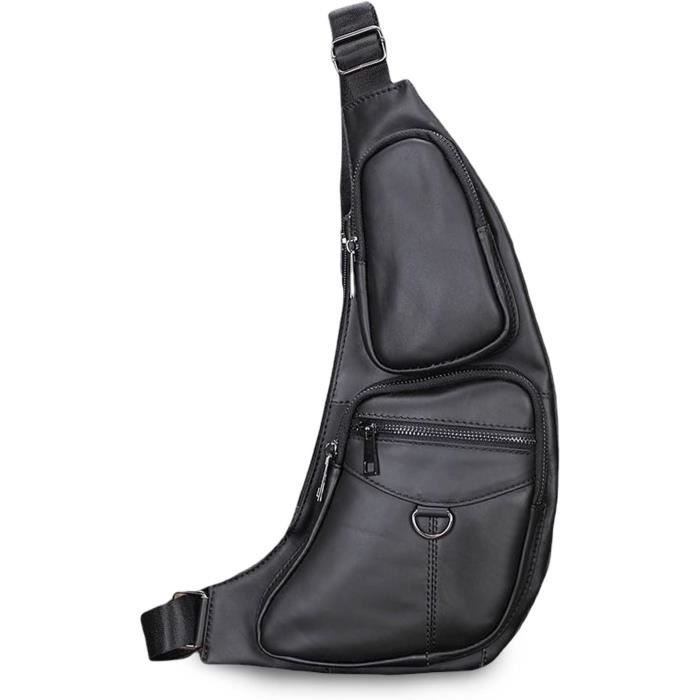 Sac Poitrine Homme Rétro En Cuir FANDARE - Bandoulière Imperméable Pour Voyage Et Sport Jaune