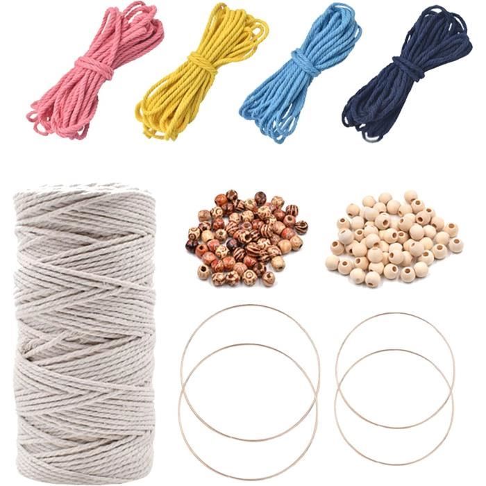 Lot De 4 Cordons Macramé Bonnie 6 Mm X 100 Yards, Avec Perles, Neuf, Vintage, Pepperell