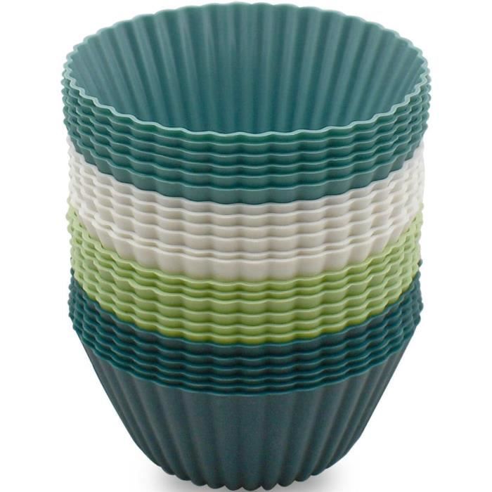Lot De 20 Moules à Muffins Carrés En Silicone, Réutilisables, Sans BPA