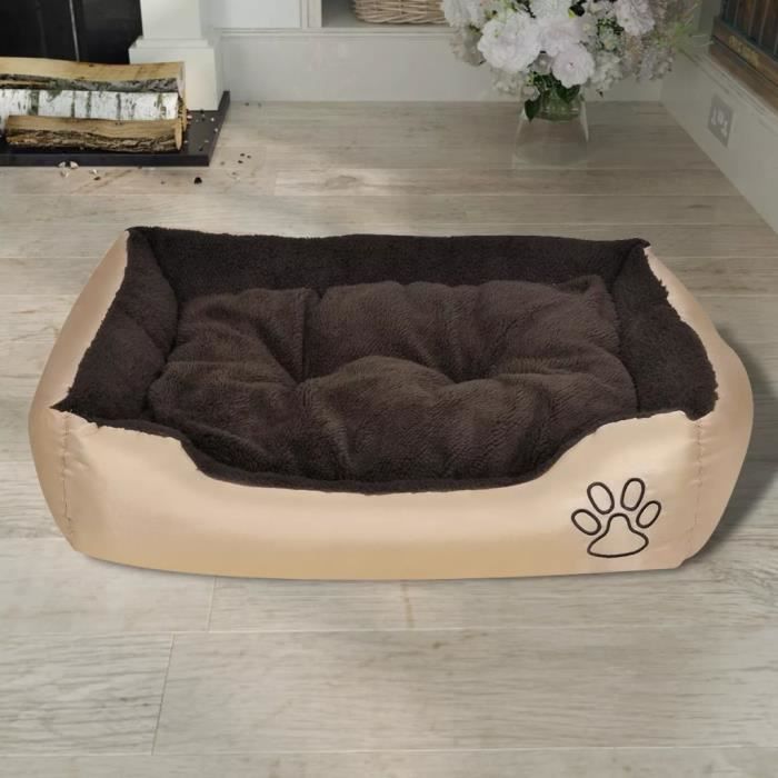 Panier pour chien - M-QIM - Taille M 65x48x18 cm - Coussin rembourré épais - Hydrofuge antidérapant