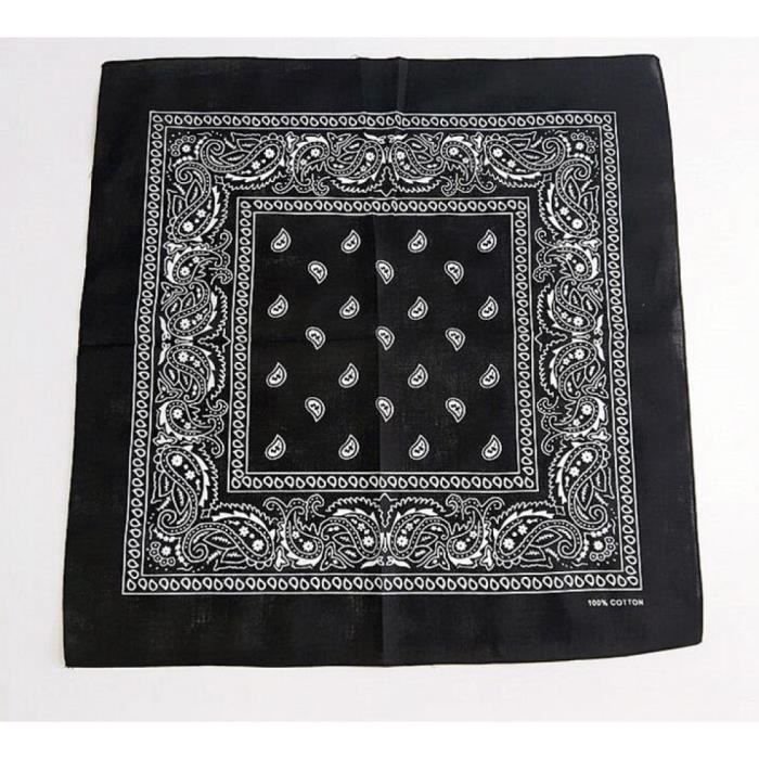 foulard femme no286 noir automne 90s vintage imprime coton bandana retro paisley carre echarpe femmes chic imprime bandeaux cdiscount pret a porter