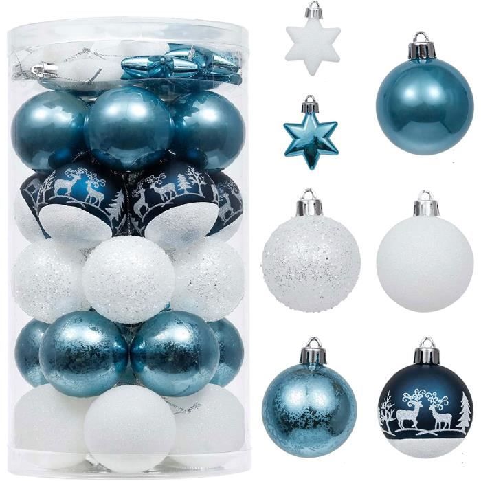 Cintre De Porte Couronne Fait Main – Boules Turquoise, Blanc Et Argent – 20 Cm