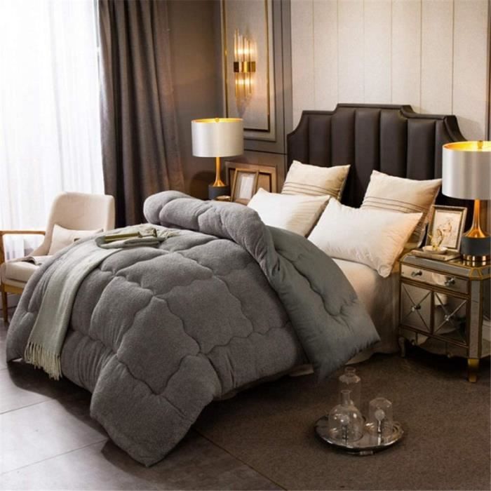 Couette épaisse En Velours De Laine D'agneau - 220x240 Cm 4 Kg - Chaud Hiver, Doux Printemps/automne