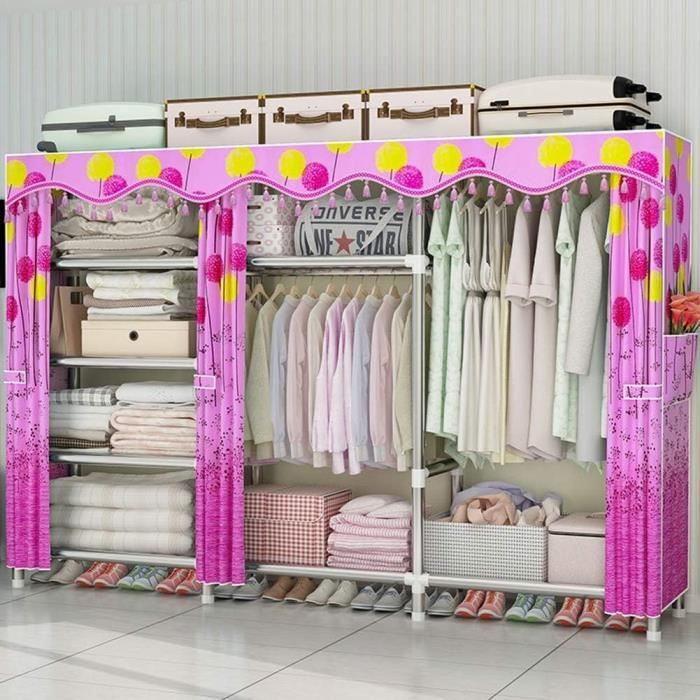 Armoire Penderie Portable DIY,Pliage Tissu Armoire Penderie Chambre d