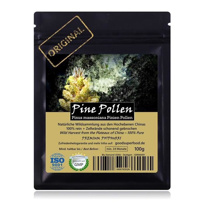 Graines PINE POLLEN (Pollen de pin) - Produit de qualité supérieure de l'original | Certifié ISO-9001 | Issu d’une récol 21054