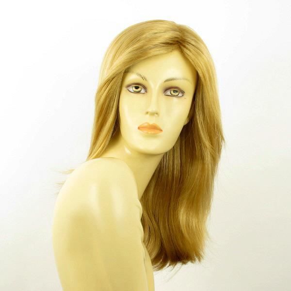 Perruque Mi-longue Châtain Cuivré Méché Blond - Modèle Zelinda 6BT27B, Synthétique, 60cm