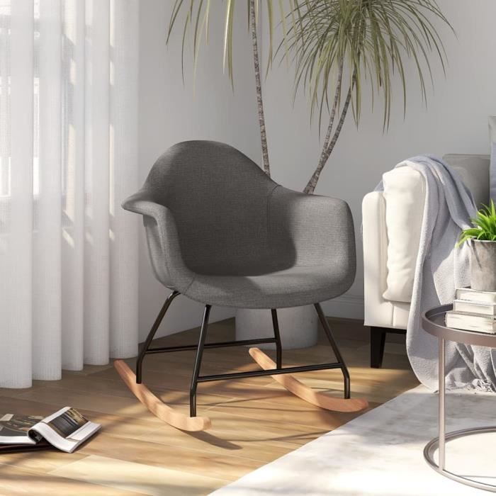 fauteuil à bascule-chaise tv de salon - best-home - contemporain - gris clair - tissu