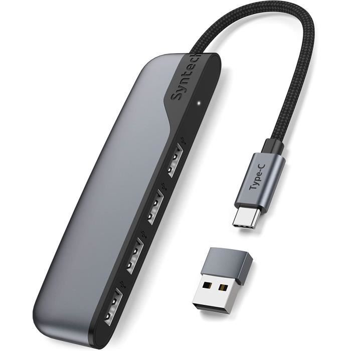 BEY-Hub USB C vers USB 4 Ports Type C vers USB 3.0 Hub avec un adaptateur  USB C vers USB (USB 2.0) Thunderbolt 3 vers USB Hub [10] - Cdiscount  Informatique