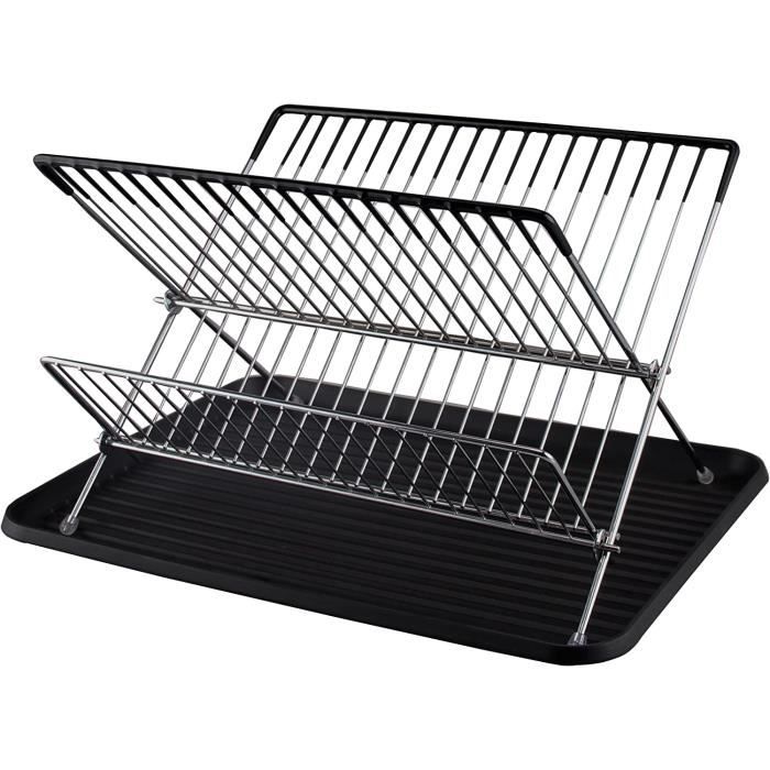 Égouttoir à Vaisselle Extensible Blanc - Réglable Sur évier, Grande Capacité Avec Porte-couverts, Acier